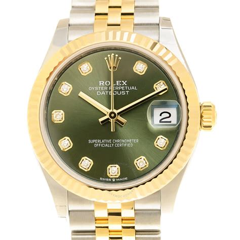 rolex lady datejust olive green|Rolex lady Datejust 18 ct.